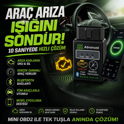 Mini OBD2 Bluetooth Araç Arıza Tespit Cihazı