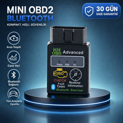 Mini OBD2 Bluetooth Araç Arıza Tespit Cihazı